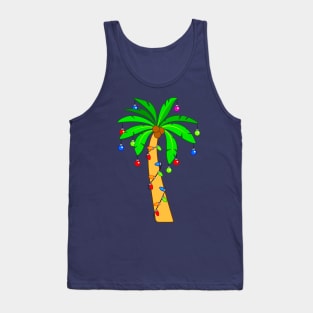 Tropical Palm Tree Decorated for Christmas Tank Top